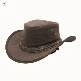 Western Cowboy Hat, Grain Cow Leather with Buffalo Conchos Hat Band