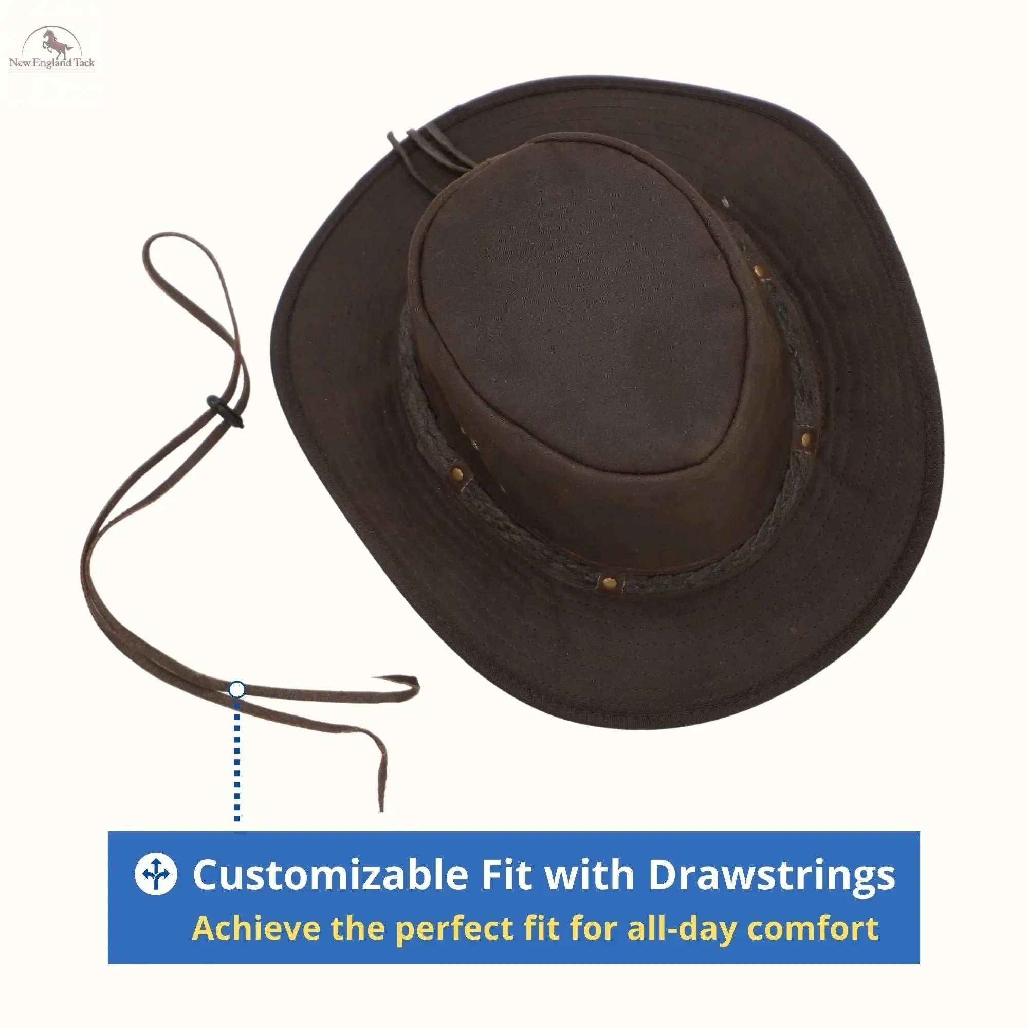 Western Cowboy Hat, Grain Cow Leather with Buffalo Conchos Hat Band