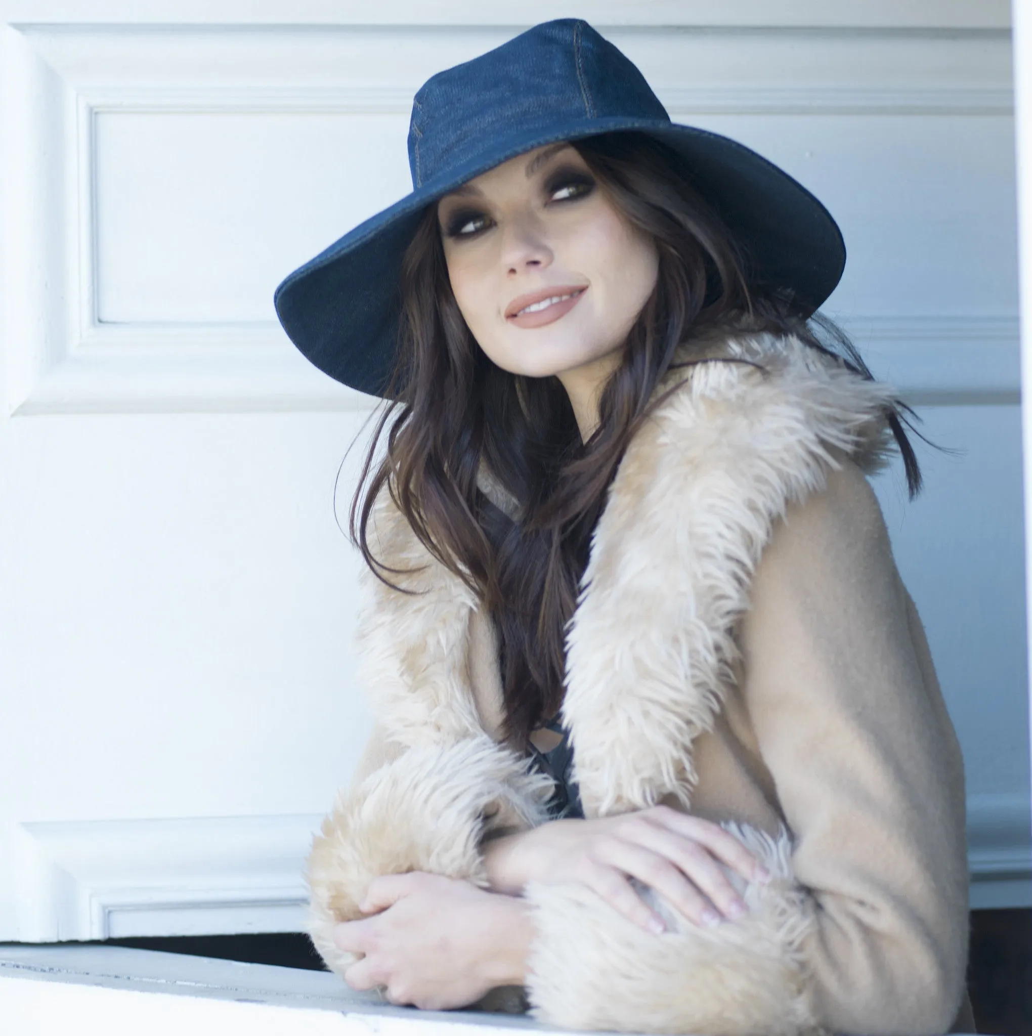 Wide Brim Denim Hat