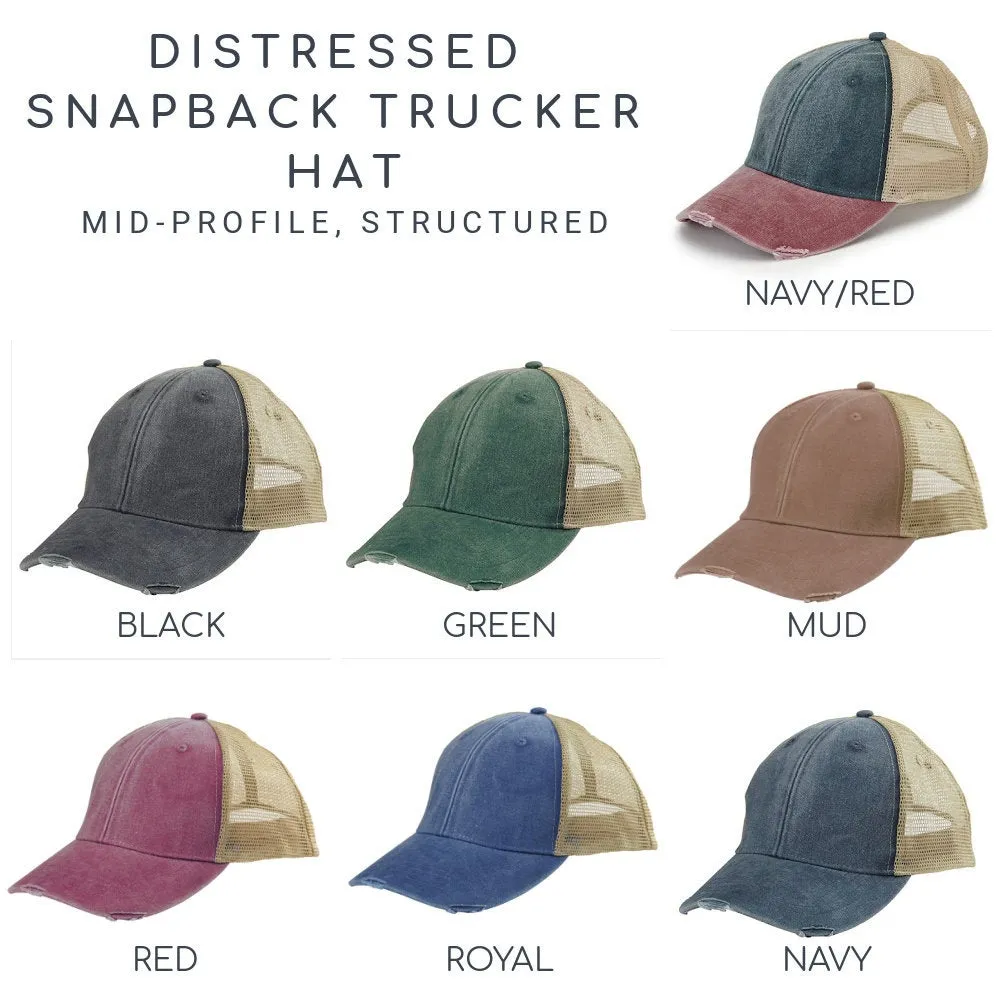 Wyoming  Hat | Distressed Snapback Trucker | state cap | many color choices