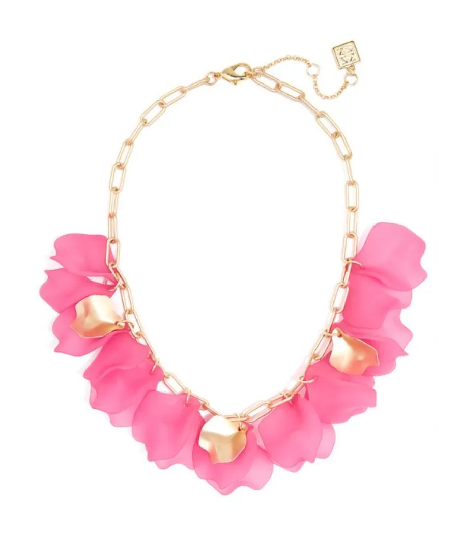 Zenzii Sheer Layered Petals Gold Collar Necklace