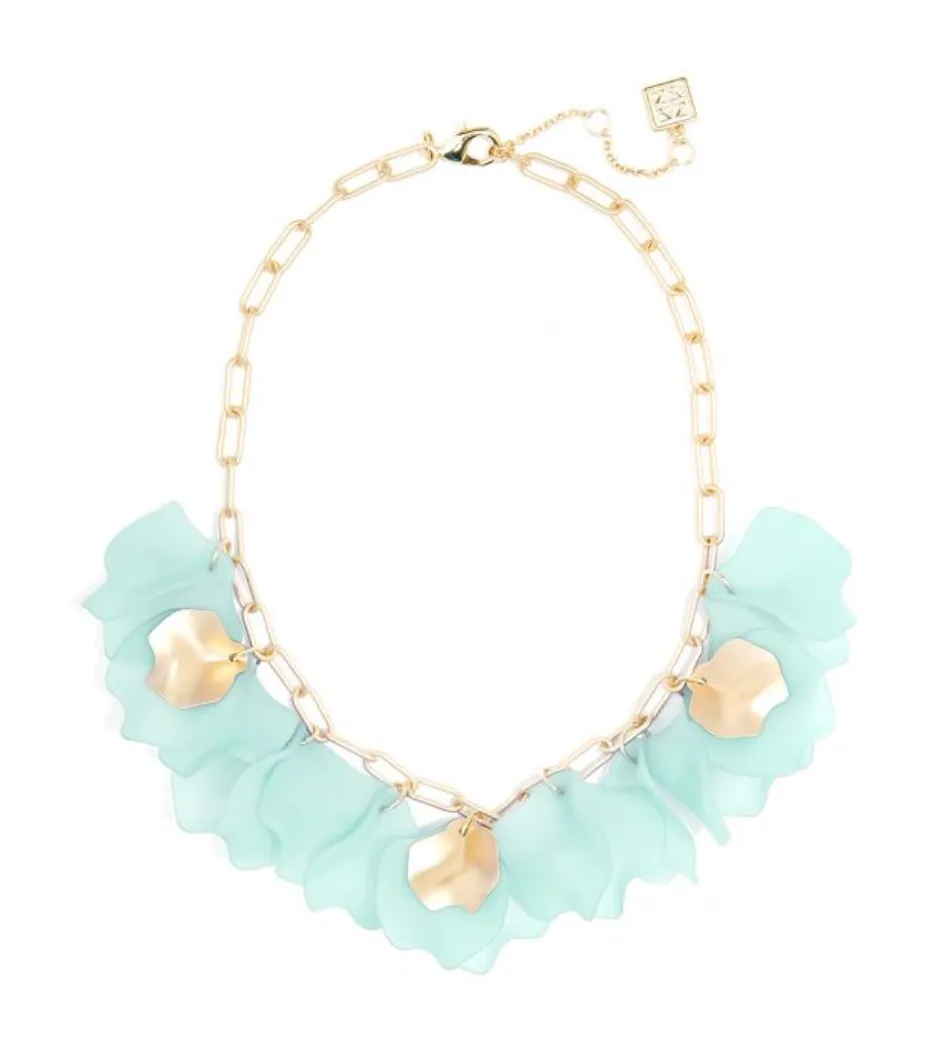 Zenzii Sheer Layered Petals Gold Collar Necklace