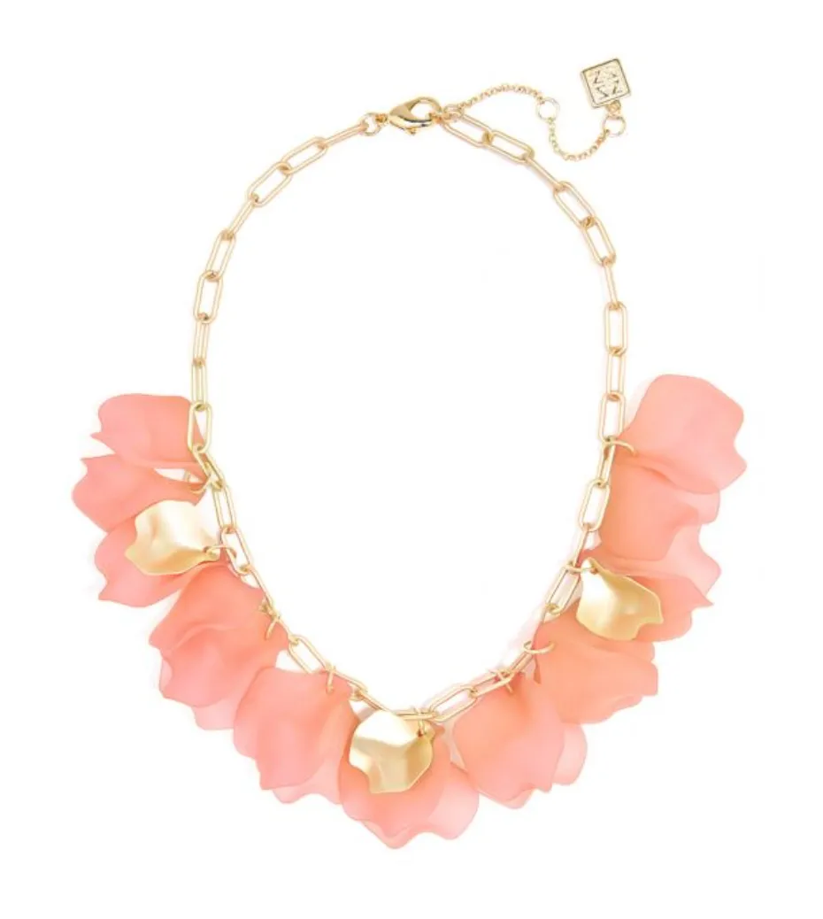Zenzii Sheer Layered Petals Gold Collar Necklace